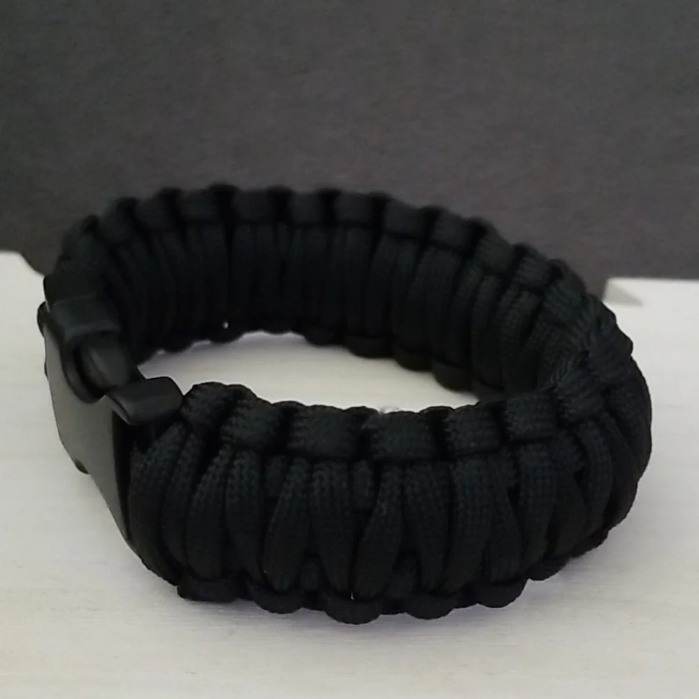 Double Layer Black Paracord Bracelet